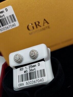 Halo Moissanite Earrings Brand New Certified Stones